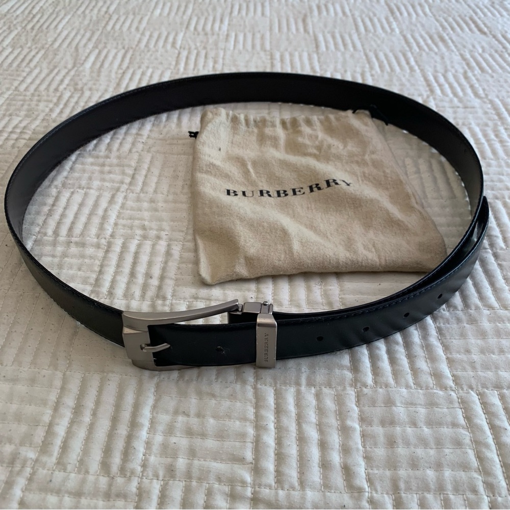 Burberry Black Leather Men's Belt Size 42/105